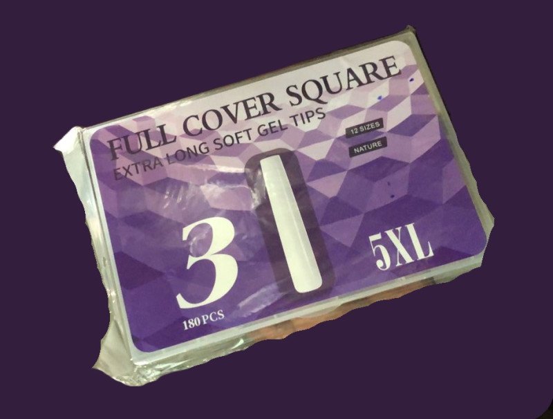 Full Cover Square Extra Long Gel Tips 5XL #3-180Pcs -27